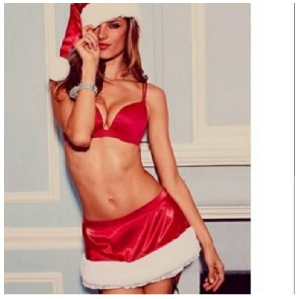 Victoria's Secret Red & White Santa Garter Skirt